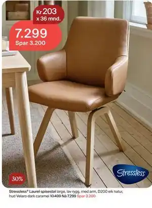 Møbelringen Stressless Laurel spisestol large, lav rygg, med arm tilbud
