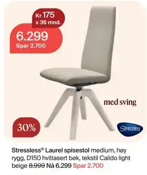 Møbelringen Stressless Laurel spisestol medium, høy rygg tilbud