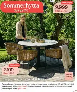 Møbelringen Tulsa spisebord, Medlemspris tilbud