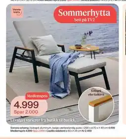 Møbelringen Sonora solseng, Medlemspris tilbud