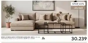 ROSSI LUX MODULSOFA 3-SETER MED SJESELONG