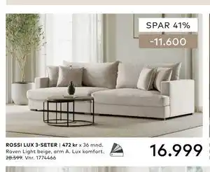 Skeidar ROSSI LUX 3-SETER tilbud