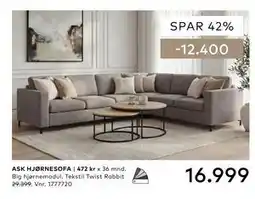 Skeidar ASK HJØRNESOFA tilbud