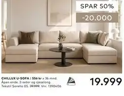Skeidar CHILLUX U-SOFA tilbud