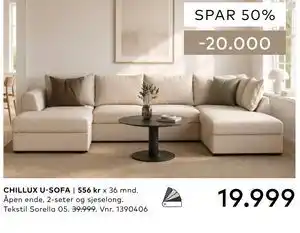 Skeidar CHILLUX U-SOFA tilbud