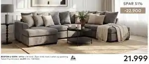 Skeidar BOSTON U-SOFA tilbud