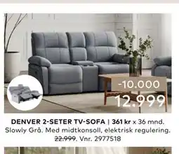 Skeidar DENVER 2-SETER TV-SOFA tilbud