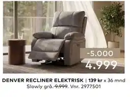 Skeidar DENVER RECLINER ELEKTRISK tilbud