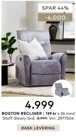 Skeidar BOSTON RECLINER tilbud