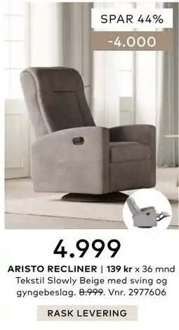 Skeidar ARISTO RECLINER tilbud