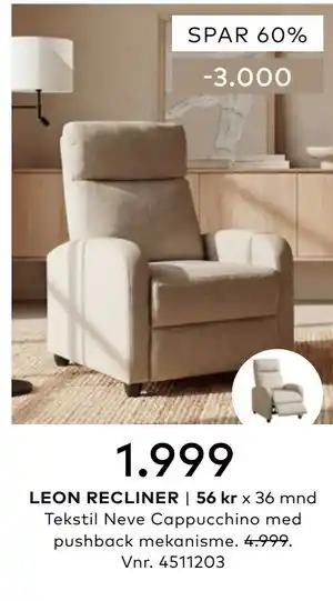 Skeidar LEON RECLINER tilbud