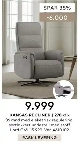 Skeidar KANSAS RECLINER tilbud