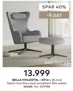 Skeidar BELLA HVILESTOL tilbud