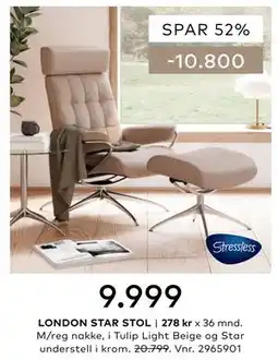 Skeidar LONDON STAR STOL tilbud