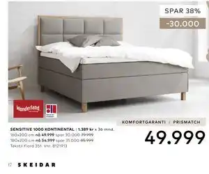 Skeidar SENSITIVE 1000 KONTINENTAL tilbud