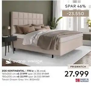Skeidar ZOE KONTINENTAL tilbud