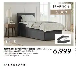 Skeidar KOMFORT 2 OPPBEVARINGSSENG tilbud