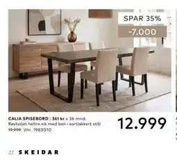 Skeidar CALIA SPISEBORD tilbud