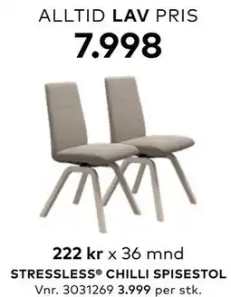 Skeidar STRESSLESS CHILLI SPISESTOL tilbud