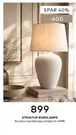 Skeidar STRUKTUR BORDLAMPE tilbud
