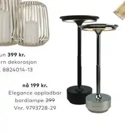Skeidar Elegance oppladbar bordlampe tilbud