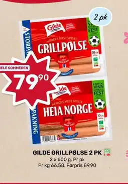 Coop Marked Gilde grillpølse 2 pk tilbud
