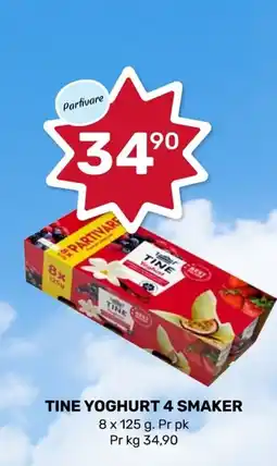 Coop Marked Tine yoghurt 4 smaker tilbud