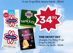 Coop Marked Tine skivet ost tilbud