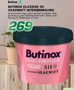Coop Byggmix Butinox klassisk 10/ list silkematt interiørmaling tilbud