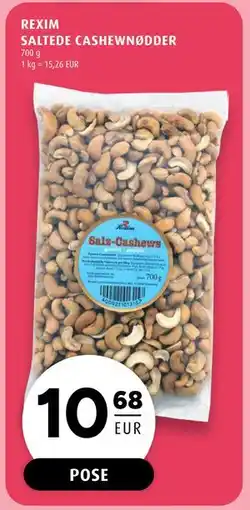 Scandinavian Park REXIM SALTEDE CASHEWNØDDER, EUR 10.68 tilbud