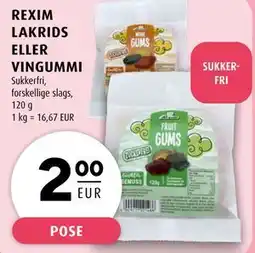 Scandinavian Park REXIM LAKRIDS ELLER VINGUMMI, EUR 2 tilbud