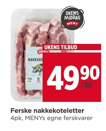 Meny Ferske nakkekoteletter tilbud