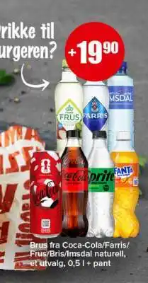 Spar Brus fra Coca-Cola/Farris/Frus/Bris/Imsdal tilbud