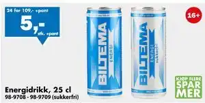 Biltema Energidrikk, 25 cl tilbud