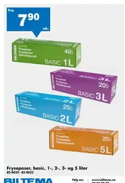 Biltema Fryseposer, basic, 1-, 2-, 3- og 5 liter tilbud