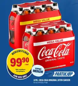 Coop Obs 8 pk. coca-cola original /uten sukker tilbud