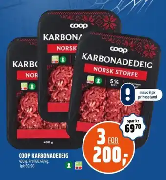 Coop Obs COOP Karbonadedeig tilbud
