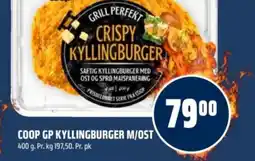 Coop Obs COOP Gp kyllingburger m/ost tilbud