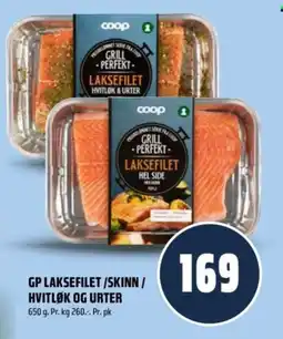 Coop Obs Gp laksefilet/skinn / hvitløk og urter tilbud