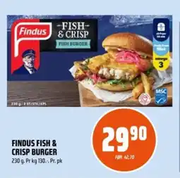 Coop Obs FINDUS Fish & crisp burger tilbud