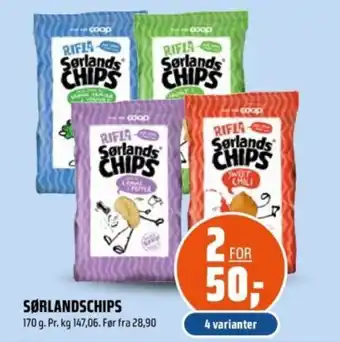 Coop Obs Sørlandschips tilbud