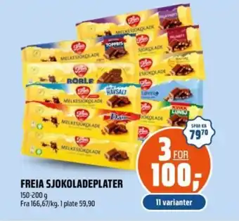 Coop Obs FREIA Sjokoladeplater tilbud