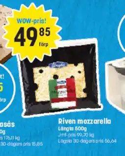 Eurocash LÄNGTA Riven mozzarella tilbud