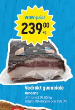 Eurocash BONCENA Vedrökt guanciale tilbud