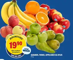 Coop Obs Bananer, pærer, appelsiner og epler tilbud