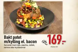 Coop Obs Bakt potet m/kylling el. bacon bacon tilbud