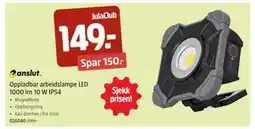 Jula Oppladbar arbeidslampe LED1000 lm 10 W IP54, Medlemspris tilbud
