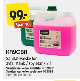 Jula KAYOBA Sanitærvæske for avfallstank / spyletank 3 l tilbud