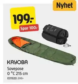 Jula KAYOBA Sovepose 0 °C 215 cm tilbud