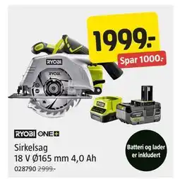 Jula Sirkelsag 18 V Ø165 mm 4,0 Ah tilbud